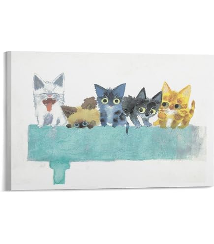 Amazon.co.jp: 渡辺あきお◇【ねこ あこがれの船】アートプリント◇額