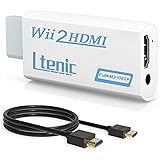 Ltenic Wii To HDMI 変換アダプタ(1.5M HDMI接続ケーブルが付属します ) Wii専用HDMI コンバーター480p/720p/1080pに変換 3.5mmオーディオ-HDMI接続でWiiを1080pに変換出力-wii hdm