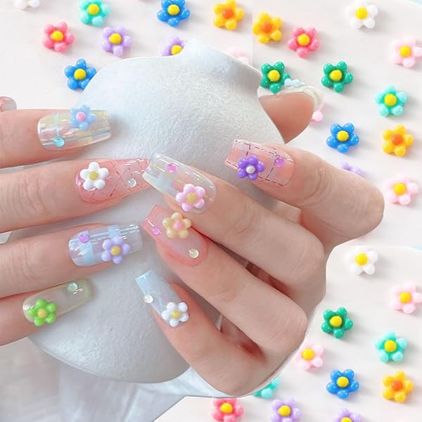 Amazon | ネイルパーツ 花 60個入り 3D 立体 お花パーツ 樹脂