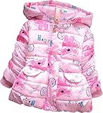 【SEBLES】ベビー服 女の子 あったか プリント 長そで ダウンジャケット 上着(ピンク,73cm)