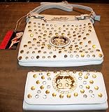 ベティ バッグ Women's Shoulder Bag BETTY BOOP White w/Rhinestones,Studs & Matching Wallet [並行輸入品]