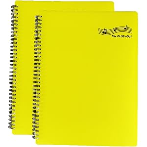 2冊セット楽譜ファイル 30ポケット60ページ FILE PLUS +DO 吹奏楽部応援 (2冊パック, イエロー)