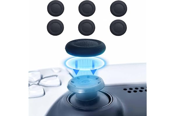 PS5 コントローラー 交換用スティックキャップ 6個キット PS5/PS4/PS5 Edgeコントローラー対応 交換用ジョイスティックキャップ ホコリ防止 取り付け簡単 全面保護 滑り防止 快適なグリップ