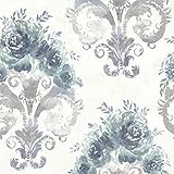 Beacon House 484-68062 Allana Green Scrolling Floral Urn Wallpaper, Green [並行輸入品]