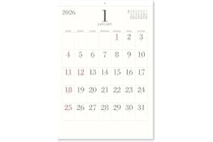 新日本カレンダー 2026年 カレンダー 壁掛け シンプル フェイス (大) 年表付 610×425mm NK200