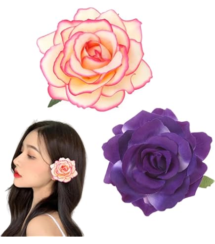 Amazon | 赤いバラのヘアクリップ 花嫁 ローズ フローラル ジュダ ピン
