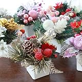 山久 手のひらサイズのクリスマスプチアレンジアソート5個セット （CT触媒加工）0810m6365-5造花