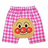アンパンマン ショートパンツ チェック柄3分丈パンツ 子供用 男の子 女の子 fo-sa4555 80cm ピンク