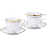Noritake ノリタケ カップ & ソーサー ( ペアセット ) ( コーヒー ティー 兼用) 250cc ハンプシャーゴールド 2客 ファインポーセレン P91988/4335