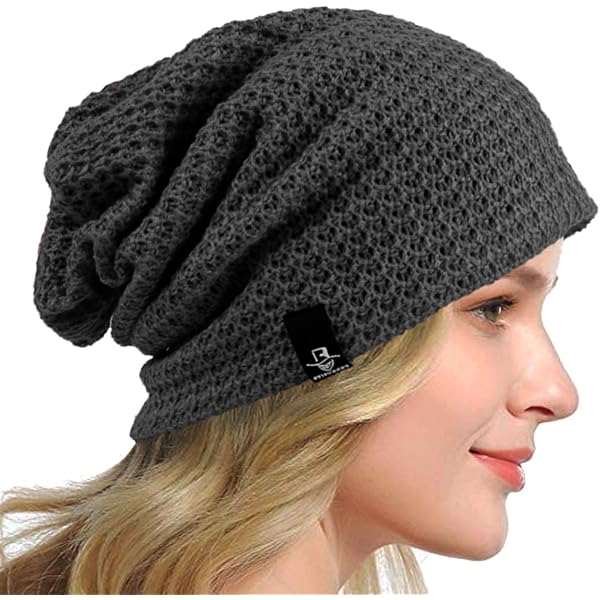 BYOS Women's Lightweight Slouchy Crochet Beanie Hat - Airy Cutout Knit For Warmer Weather - View #9