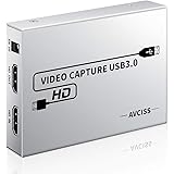 キャプチャーボード, 1080P 60FPS UBS3.0 HDMIゲームキャプチャカードとHDMIパススルーサポートHD ビデオキャプチャー,Windows 7 8 10 Mac OS Linux と互換性があります, PS3 PS4 Xbox S