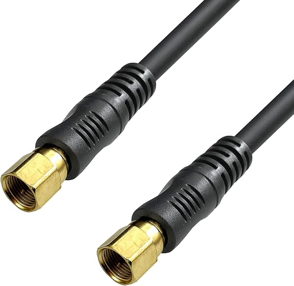 Fuji Parts 4K8K Broadcast Compatible 4-Layer Shielded BS CS Terrestrial Digital Broadcast Compatible 75Ω Coaxial Cable S5CFB 5C Antenna Cable 0.3m Black F-Type Connector (Screw Type) - F-Type - 1