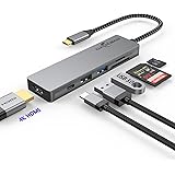 USB C ハブ 6-in-1 アダプタ タイプc GADEBAO 4k hdmi type c ドッキングステーション マルチポート usb ハブ type-c 高速データ転送 4K対応HDMI＋急速PD充電＋USB3.0/2.0ポート+SD&TF