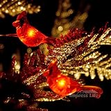 Christmas Red Snow Bird String Lights By IMPRESS LIFE on 10 ft Copper Wire 40 Cold White LEDs with R