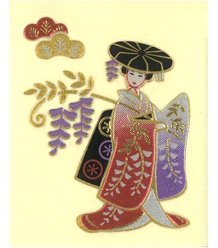 Amazon.co.jp: 日本の文化 蒔絵シール 「舞妓さん 金」 : おもちゃ