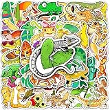 トカゲのステッカー50枚、ビニールステッカー 子供 男の子 ティーン 女の子用 漫画ステッカー ノートパソコン 電話 水筒 荷物 フラスコ 自転車 カップ タブレット コンピューター 車用