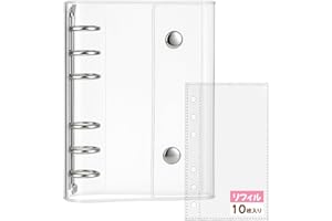 Hueapion シール帳 透明 女の子 はがせる A6サイズ 6穴 シール バインダー シール手帳 クリアバインダー シール収納 推し活グッズ 132 x 196mm 透明リフィル10枚付き