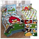 Angry Birds Full Bedding 8 Piece Set - Reversible Comforter, 2 Pillow Shams, Bedskirt, Sheet Set wit