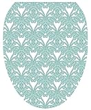 Toilet Tattoos TT-3001-O Queen Ann's Lace Aqua Decorative Applique for Toilet Lid, Elongated [並行輸入品]
