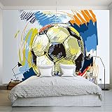 Sproud モダンな手描きの落書きサッカー壁紙カスタムの壁画のシルクの布インテリア壁の装飾芸術を壁の絵画サッカー 250 Cmx 175 Cm