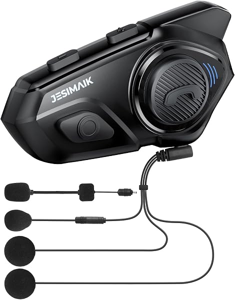 JESIMAIK バイク インカム R16Pro バイク用インカム 【相京雅行推薦】 音楽ながら通話 FMラジオ 6人同時通話 デュアルチップ Qualcomm 7mm快適スピーカー ワンタッチ全部ペアリング 通信自動復帰 通信距離1500m IP67防水防塵 音楽共有 ENC&DSP&CVCノイズキャンセル HIFI音質 Siri対応 他社接続可能 Bluetooth 日本語説明書 - 1