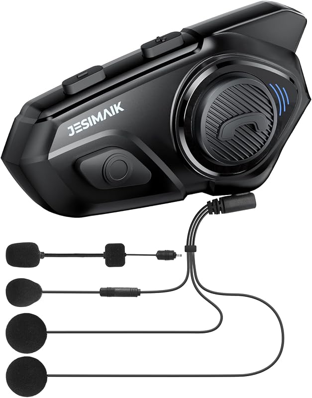 JESIMAIK バイク インカム R16Pro バイク用インカム 【相京雅行推薦】 音楽ながら通話 FMラジオ 6人同時通話 デュアルチップ Qualcomm 7mm快適スピーカー ワンタッチ全部ペアリング 通信自動復帰 通信距離1500m IP67防水防塵 音楽共有 ENC&DSP&CVCノイズキャンセル HIFI音質 Siri対応 他社接続可能 Bluetooth 日本語説明書