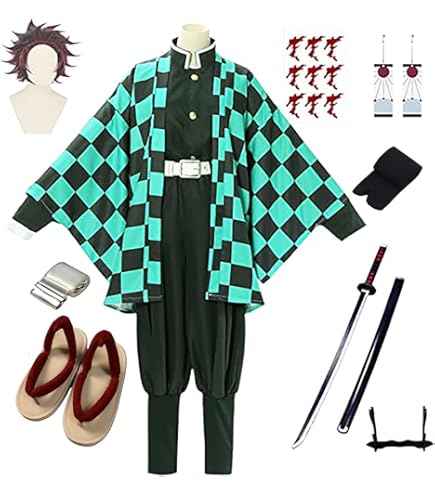 Amazon.co.jp: 鬼滅の刃 錆兎コスプレ衣装6点セット 狐面仮面付 お面付