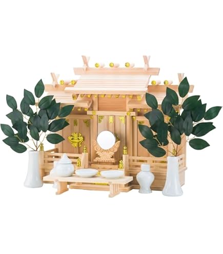 Amazon｜神棚 セット 【 中サイズ / 本体幅約60cm / 必要な神具一式