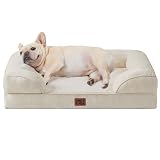 EHEYCIGA 犬 ベッド ペットベッド 防水 猫 ベッド 洗える 犬用 クッション 高反発 取り外せるカバー 滑り止め オールシーズン 小型犬 中型犬(76x51x16.5cm，ベージュ)