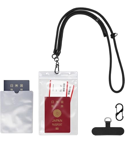 Amazon.co.jp: Zhejia チケットホルダー 首掛け 首下げ パスポート