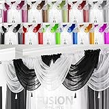Net Curtain Swag Swags Tassle Voile Decorative Drapes Pelmet Valance All Colours