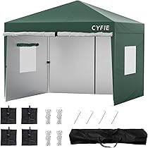 Amazon | CYFIE タープテント 3m 横幕/サイドシート4つ付