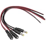 uxcell メス - オスDC電源ケーブル アダプターカプラー 5.5mmx2.1mm 長さ 2ペア入り