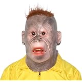 [Cicogna] リアル マスク 怖い おもしろ オラウータン コスプレ 被り物 かぶりもの ハロウィン コスチューム 仮装 アニマル 動物 仮面 猿 サル モンキー ゴリラ フェイスマスク 鬼 馬 面白 面白い おもしろい ハゲ 禿頭 禿げ頭 変