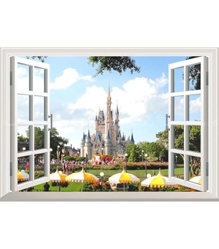 Amazon.co.jp: 絵画風 壁紙ポスター （はがせるシール式） -窓の景色