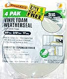 Frost King E / O 3 / 8 x 17 ft。ビニールFoam Weatherseal self-stickテープ