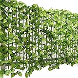 ottostyle.jp グリーンフェンス 緑のカーテン 約3ｍ×1m 【ローズリーフ】 ソフトネットタイプ 目隠し リーフフェンス フェイクグリーン 日よけ サンシェード