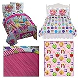 Shopkins Kids 5 Piece Twin Bedding Set - Reversible Comforter, Sheet Set with Reversible Pillowcase 