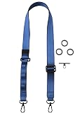 エレコム スマホショルダー ループ付き 幅30mm [カラビナ×3 ステンレスストラップホールシート×1] 太め スマホストラップ 首掛け 全長97cm～150cm ペールネイビー P-STSDH1FLPCNV