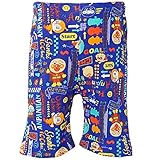 【本体綿100％】2017年 夏物 アンパンマン 天竺 カラフル総柄 ５分丈パンツ Anpanman ブルー◇80cm
