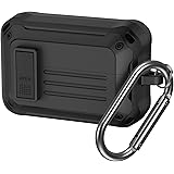 W F-1000 XM4 ケース LAYJOY ソニー ワイヤレス イヤーホン 用 保護ケースSony W F1000XM4 衝撃吸収 ハード TPU 安全なロック機能 分離式 カラビナ 付き カバー (ブラック)