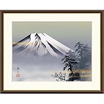 富士山と犬 立体画/風景画/絵画/日本画 富士山 盛り絵 美術品 富士山と