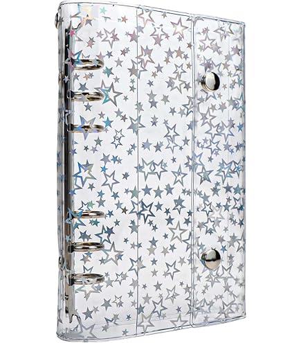 A6 Glitter Binder Cover, 6 Ring Transparante Zachte PVC