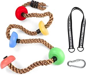 Amazon Co Jp Rakucamp 登りロープ 子供 ターザンロープ 2m 五つノート 室内 ノットロープ 登り綱 キッズ クライミングロープ 自宅 お庭で遊ぶ 動育 アスレチックロープ 登り用練習 耐荷重150kg マルチカラー ベルト カラビナつき おもちゃ