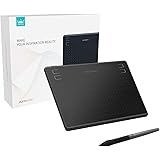 HUION ペンタブレット HS64 ペンタブ 板タブ スマホ対応 android対応 windows mac対応 筆圧感知 8192 充電不要ペン 4個のショートカット 左利き クリスタ お絵描き イラスト