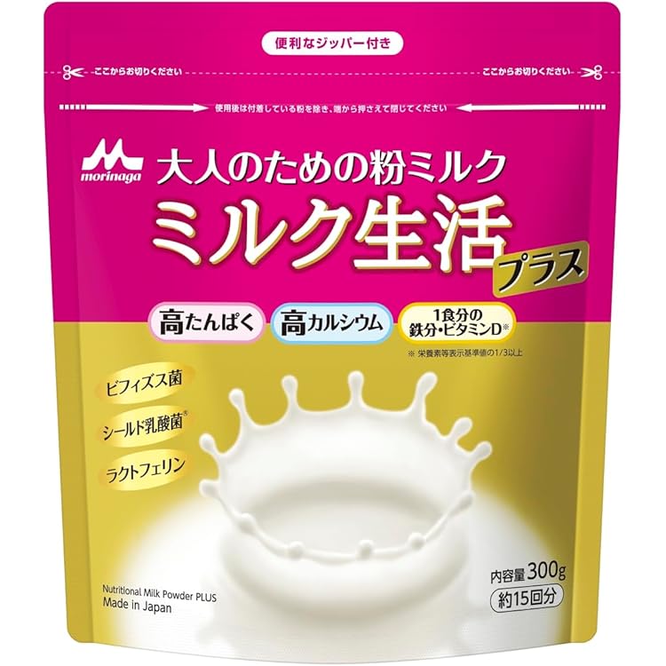 Amazon.co.jp: 大人のための 粉ミルク ミルク生活 プラス 300g (約15