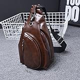 Mutell（TM）新着男性PUレザークロスボディバッグカジュアル防水チェストパックビジネスソリッドジッパーショルダーバッグ
