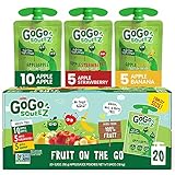 GoGo SqueeZ アップルソース（ピューレ）バラエティパック（アップル/アップルバナナ/アップルストロベリー）3.2oz（20袋）[海外直送品]