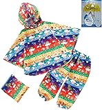 solby （ソルビィ） 雨の日のおでかけ ポンチョ＋パンツ　（パンチョ）　お天気しましま リフレクター付 (100)