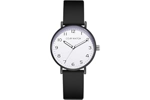 【Examination Wrist Watch】Silent Second Hand Analog Simple Cute Fashionable Popular 3 ATM Waterproof Luminous Easy to Read Men's Women's Exam Takers High School Students Middle School Students Boys